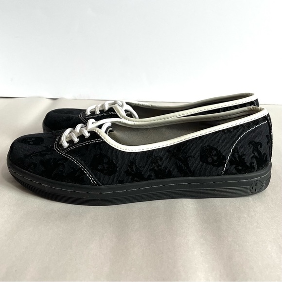 Dr. Martens Women’s Black & White Skull Shoes - Picture 3 of 11